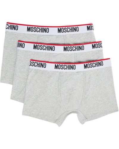 Moschino Men's 3 Pack Waistband Trunk - White