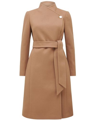 Forever New Women's Brodie Funnel Neck Coat - Brown