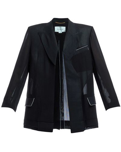 Victoria Beckham Women's Fold Detail Tailored Jacket - Blue