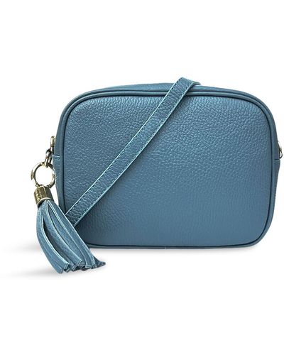 Apatchy London Women's Denim Leather Crossbody Bag - Blue