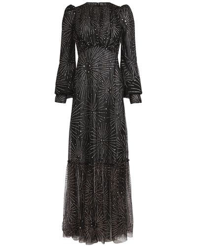The Vampire's Wife The Royal Sorceress Glitter-embellished Woven Maxi Dress - Black