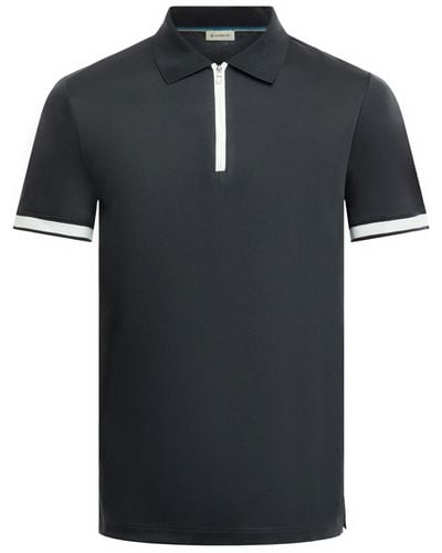 Sandbanks Men's Silicone Zip Polo Shirt - Black
