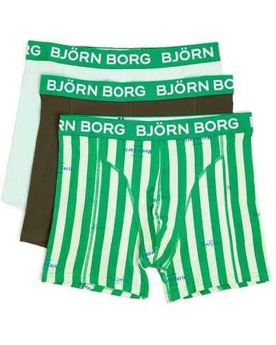 Björn Borg Men's Cotton Stretch Boxer 3p - Green