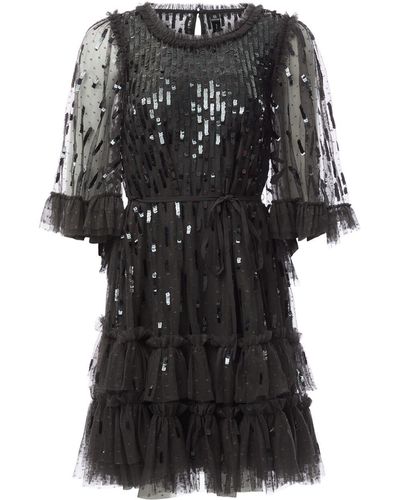 Needle & Thread Women's Sequin Dash Mini Dress - Black