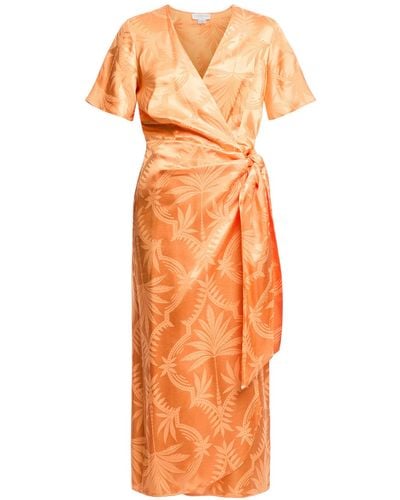 Never Fully Dressed Women's Vienna Wrap Dress - Orange