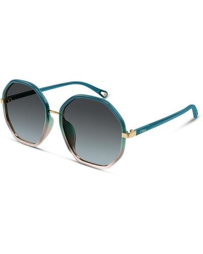 Chloé Women's Hexagonal Women Bio Acetate Sunglasses - Blue
