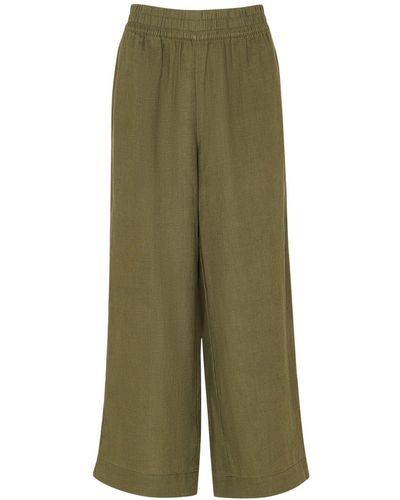 Whistles Women's Linen Pocket Trouser - Green