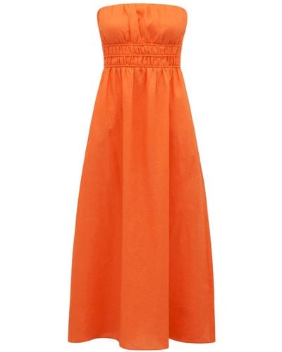 Forever New Women's Romie Strapless Piping Midi Dress - Orange