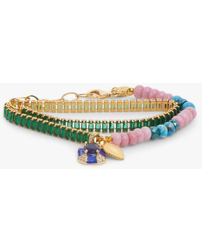 Katerina Psoma Women's Agate Bracelet With Crystals - Pink