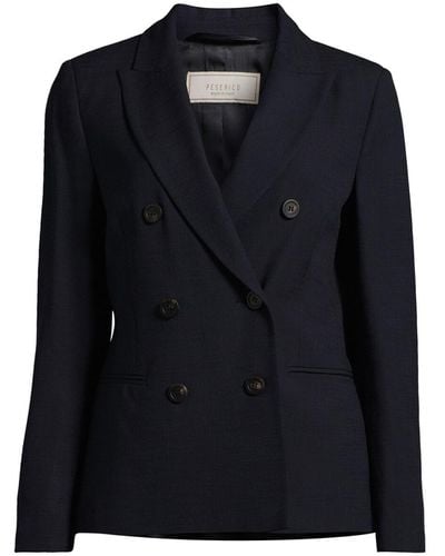 Peserico Women's Double Breasted Blazer - Blue