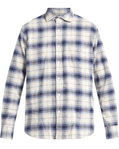 Hartford Men's Paul Ombre Flannel Check Shirt - Blue