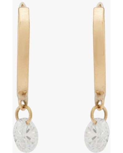 La Brune Et La Blonde Women's Mini 360° Hoop Earrings, 2 Gsi Diamonds - White