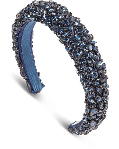 Jennifer Behr Women's Czarina Hand Embroidered Crystal Silk Hb - Blue