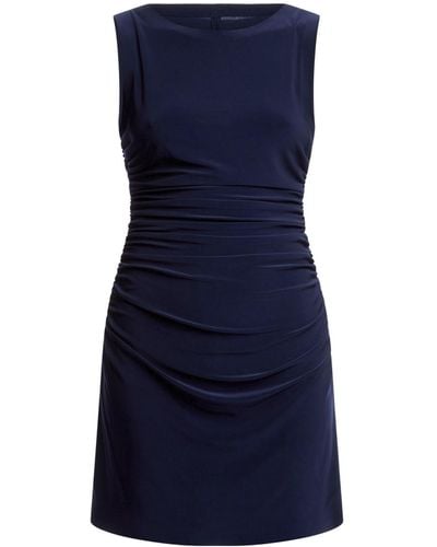 Norma Kamali Women's Sleveless Shirred Waist Mini Dess - Blue