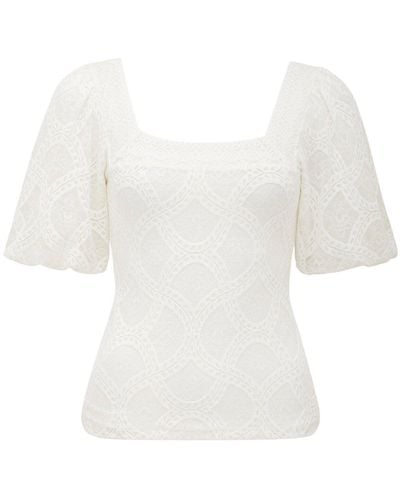 Forever New Women's Rosemary Lace Square Neck Top - White