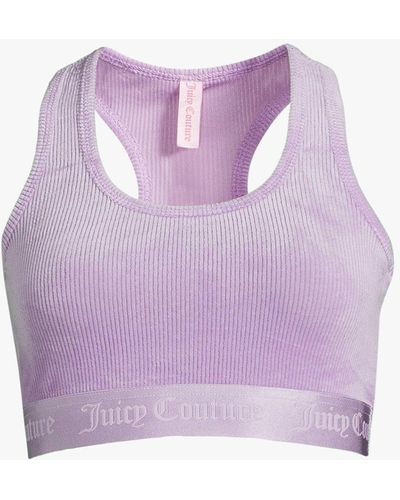Juicy Couture co-ord velvet triangle bra with logo in black
