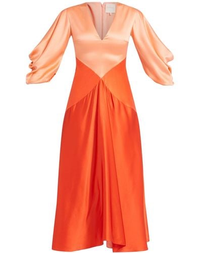 ROKSANDA Women's Gaia Satin Dress - Orange