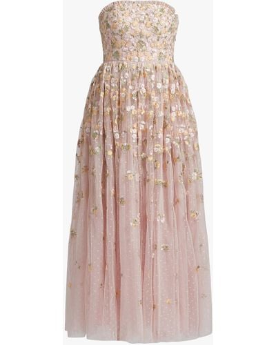 Needle & Thread Women's Wildflower Ditsy Strapless Gown - Pink