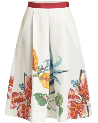 MAX&Co. Women's Risata Printed Skirt - White