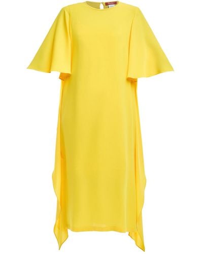 Max Mara Studio Women's Ombrosa Satin Midi Dress - Yellow