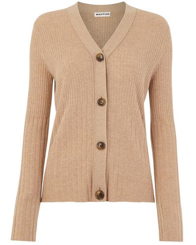 Whistles Women's Ribbed Cardigan - Natural