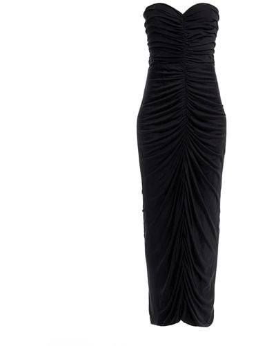 Costarellos Women's Avelina Ruched Jersey Midi Strapless Dress - Black
