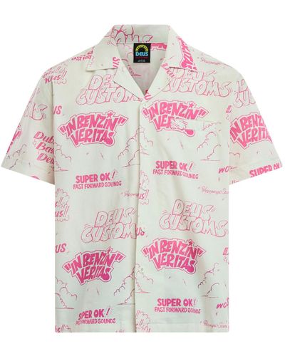 DEUS Men's Short Sleeve Dub Bass Shirt - Pink