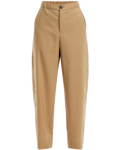 Marni Women's Trousers With Elastic Waistband - Natural