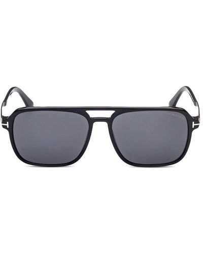 Tom Ford Men's Crosby Acetate Aviator Mens Sunglasses - Black