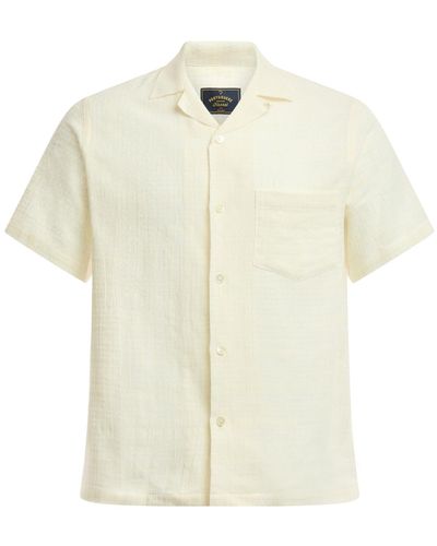 Portuguese Flannel Men's Grain Cotton Short Sleeve Shirt - White