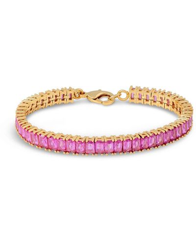 Crystal Haze Jewelry Women's Baguette Bracelet - Pink