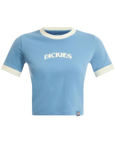 Dickies Women's Herndon Ringer Short Sleeved Tee - Blue