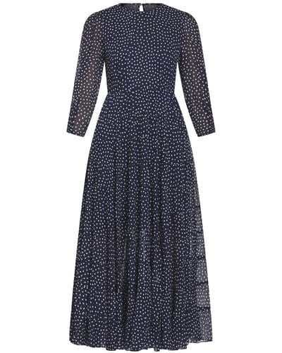 RIXO London Women's Kristen Dress Polka Dot - Blue