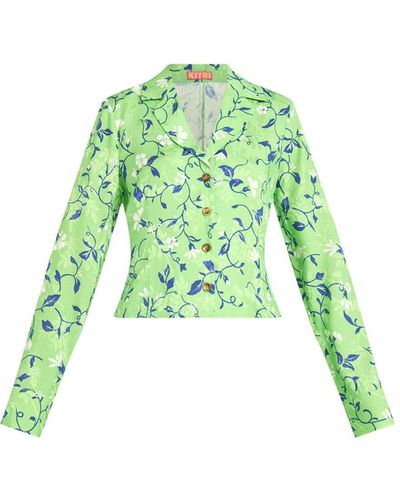 Kitri Women's Orla Vine Print Top - Green