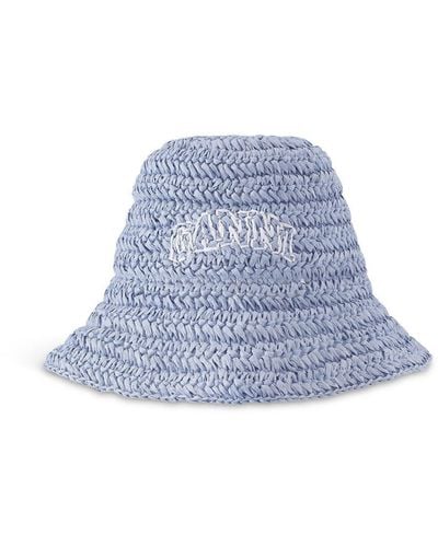 Ganni Women's Summer Straw Hat - Blue