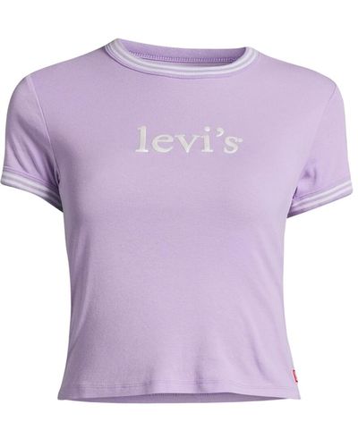 Levi's Women's Graphic Ringer Mini Tee - Purple