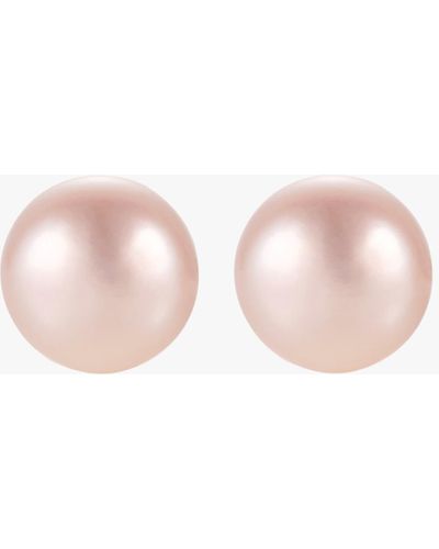 Claudia Bradby Women's Pink Button Pearl Studs