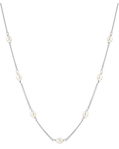 Claudia Bradby Women's Simple Pearl And Chain Necklace - White