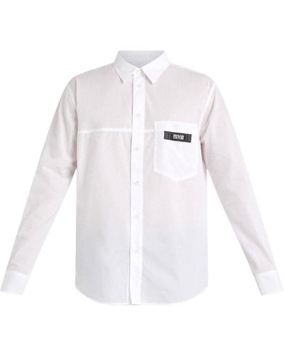 Versace Men's Longsleeve Patch Shirt - White