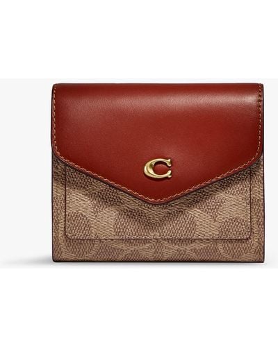 COACH Color-block Coated Canvas Signature Wyn Small Wallet B4/tan Rust One Size - Brown