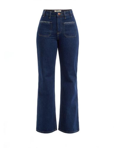 seventy + mochi Women's Patched Pocket Mabel Jeans - Blue