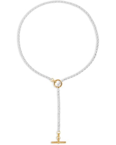 Tilly Sveaas Women's Short Silver And Gold Lariat Necklace - White
