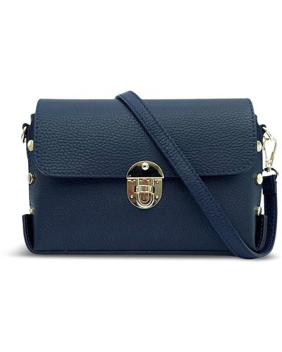 Apatchy London Women's The Bloxsome Navy Leather Crossbody Bag - Blue