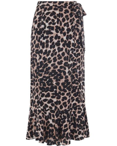 Whistles Women's Leopard Spot Wrap Skirt - White