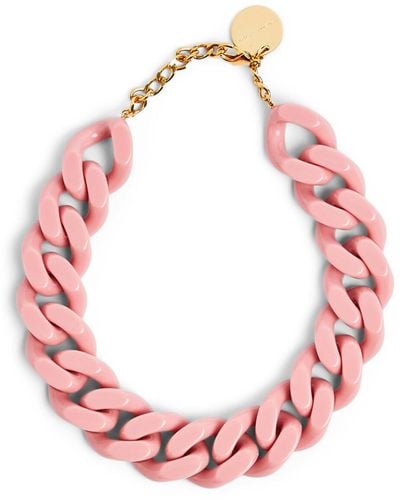 Vanessa Baroni Women's Big Flat Chain Necklace - Pink
