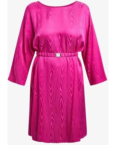 Boutique Moschino Women's Viscose Moire Belted Dress - Pink