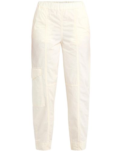 Ganni Women's Washed Cotton Canvas Elasticated Curve Trousers - White