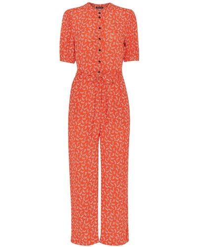 Whistles Women's Micro Floral Jumpsuit - Red