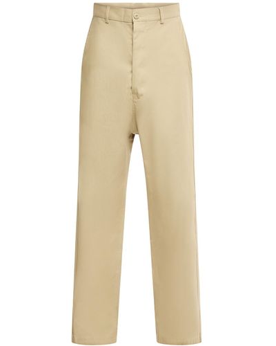 MM6 by Maison Martin Margiela Men's Tapered Leg Tailoring Wool Trousers - Natural