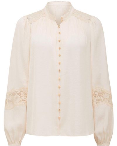 Forever New Women's Annalise Lace Sleeves Blouse - White